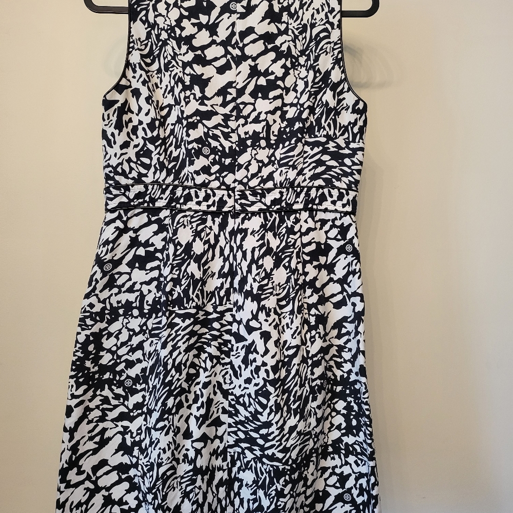 SOLD - Tory Burch Navy Blue & White Logo, Sleeveless, Above Knee Length Sheath